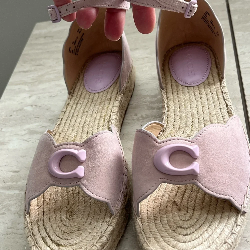 COACH DILLON Lilac/Light Pink Espadrille Sandals - Picture 2 of 8